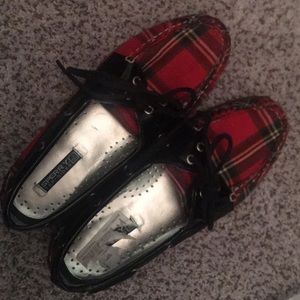 Red and Black Plaid Sperrys